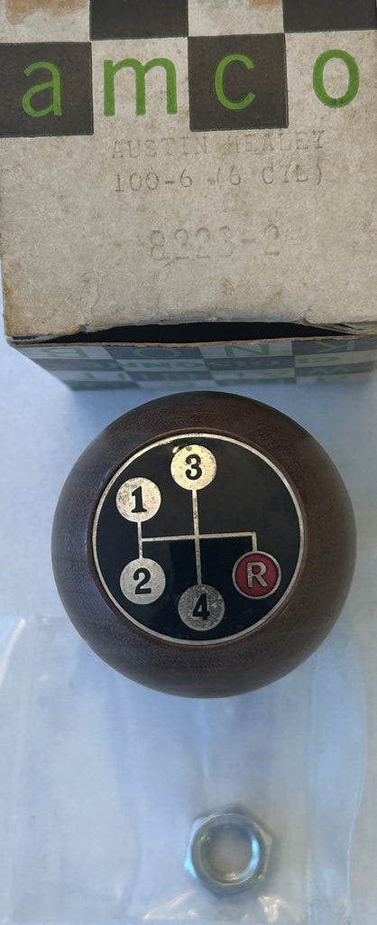 AMCO SHIFT KNOB NOS 8223-2 AUSTIN HEALEY 100-6 4 SPEED WALNUT WOOD