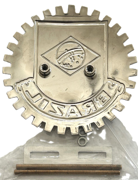 BRAZIL FLAG CAR GRILLE BADGE - BRAZILIAN FLAG CAR EMBLEM