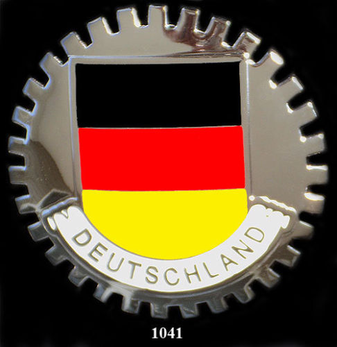 DEUTSCHLAND FLAG CAR GRILLE BADGE EMBLEM GERMANY