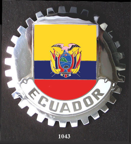 FLAG OF ECUADOR CAR BADGE GRILLE EMBLEM
