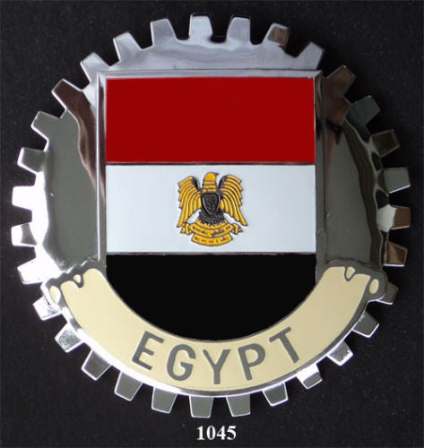 EGYPTIAN FLAG AUTOMOBILE GRILLE BADGE EMBLEM