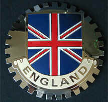 ENGLAND FLAG UNION JACK CAR GRILLE BADGE EMBLEM