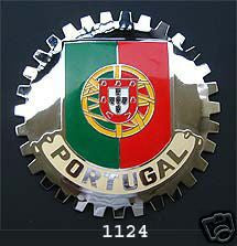PORTUGAL FLAG CAR GRILLE BADGE EMBLEM