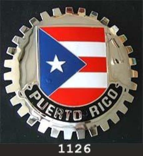 PUERTO RICO FLAG CAR GRILLE BADGE EMBLEM - FLAG OF PUERTO RICO