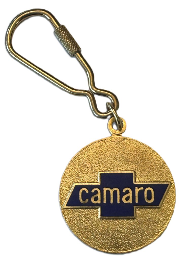 Camaro Keychain Metal with Gold Fastener