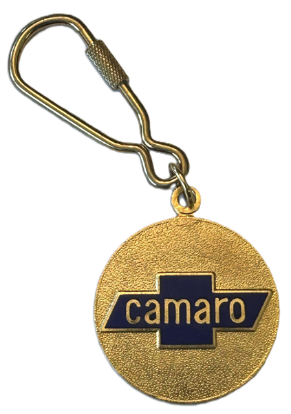 Camaro Keychain Metal with Gold Fastener