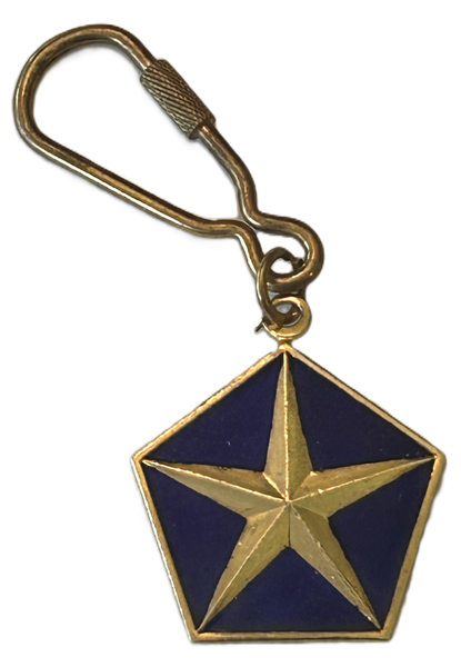 Chrysler Keychain Metal with Gold Fastener