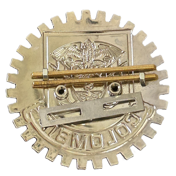 COLOMBIAN COAT OF ARMS CAR GRILLE BADGE - COLOMBIA CREST AUTOMOBILE BADGE