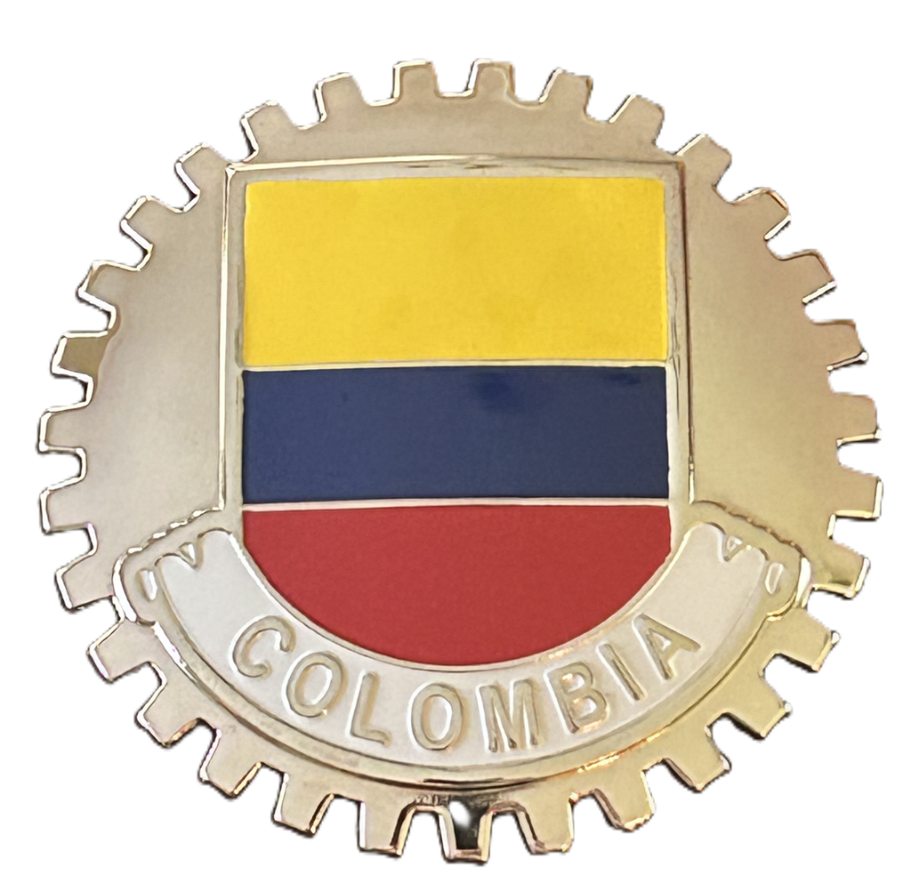 COLOMBIAN FLAG (COLOMBIA) CAR GRILLE BADGE EMBLEM