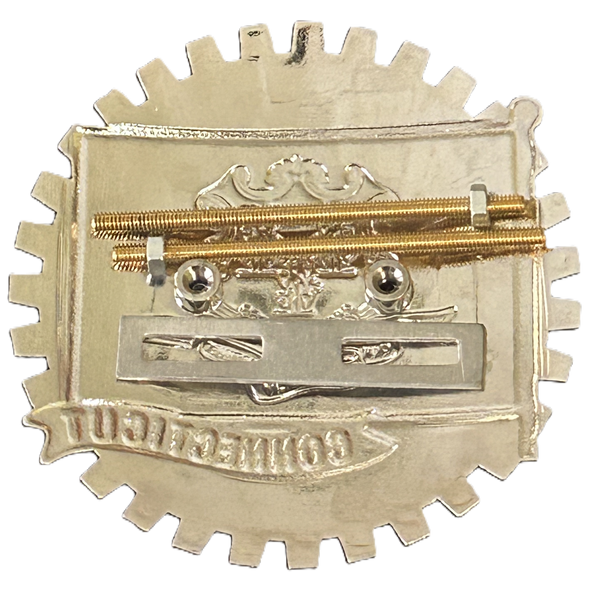 CONNECTICUT STATE FLAG AUTOMOBILE GRILLE BADGE EMBLEM