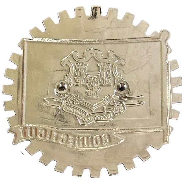 CONNECTICUT STATE FLAG AUTOMOBILE GRILLE BADGE EMBLEM