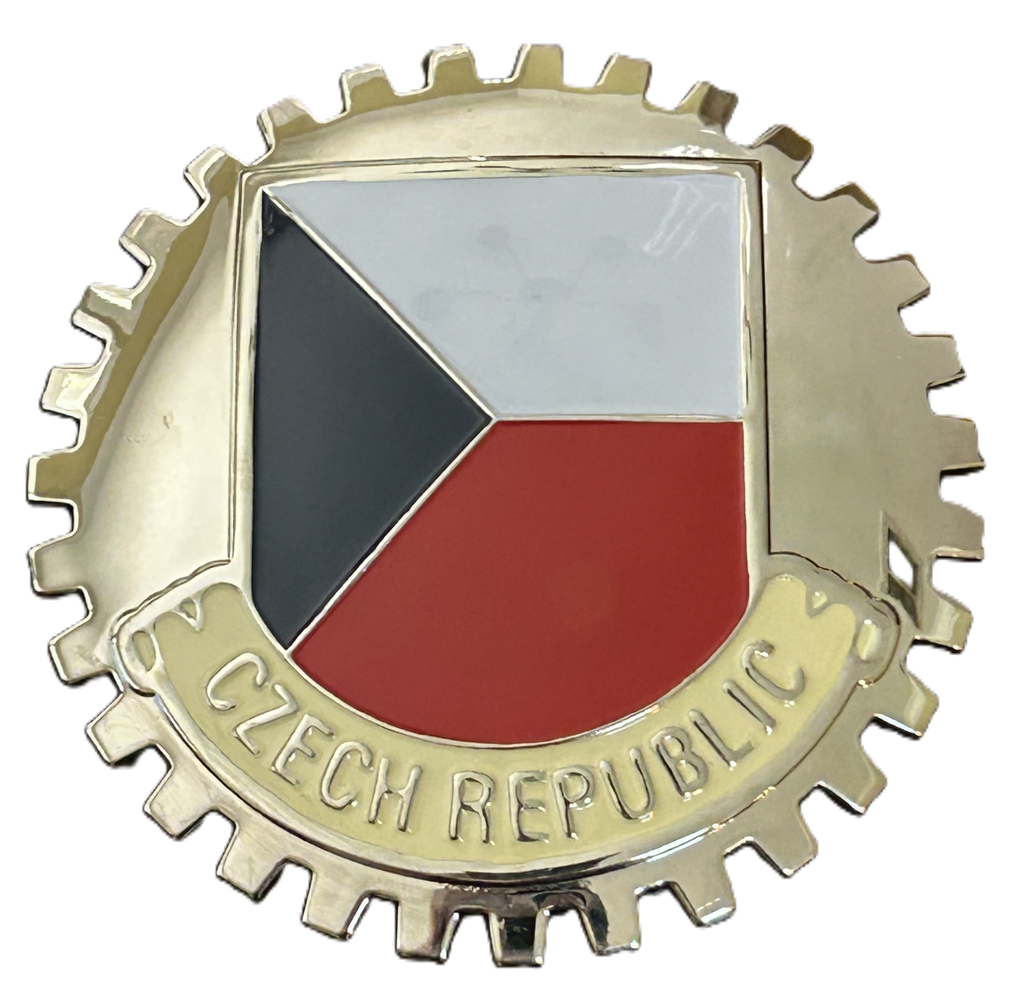 CZECH REPUBLIC FLAG AUTOMOBILE GRILLE BADGE