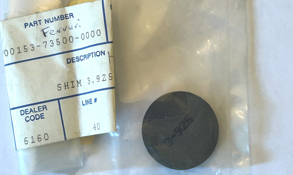 Ferrari Genuine Valve Shim 3.925 for 348 512TR 512M Part Number 153735