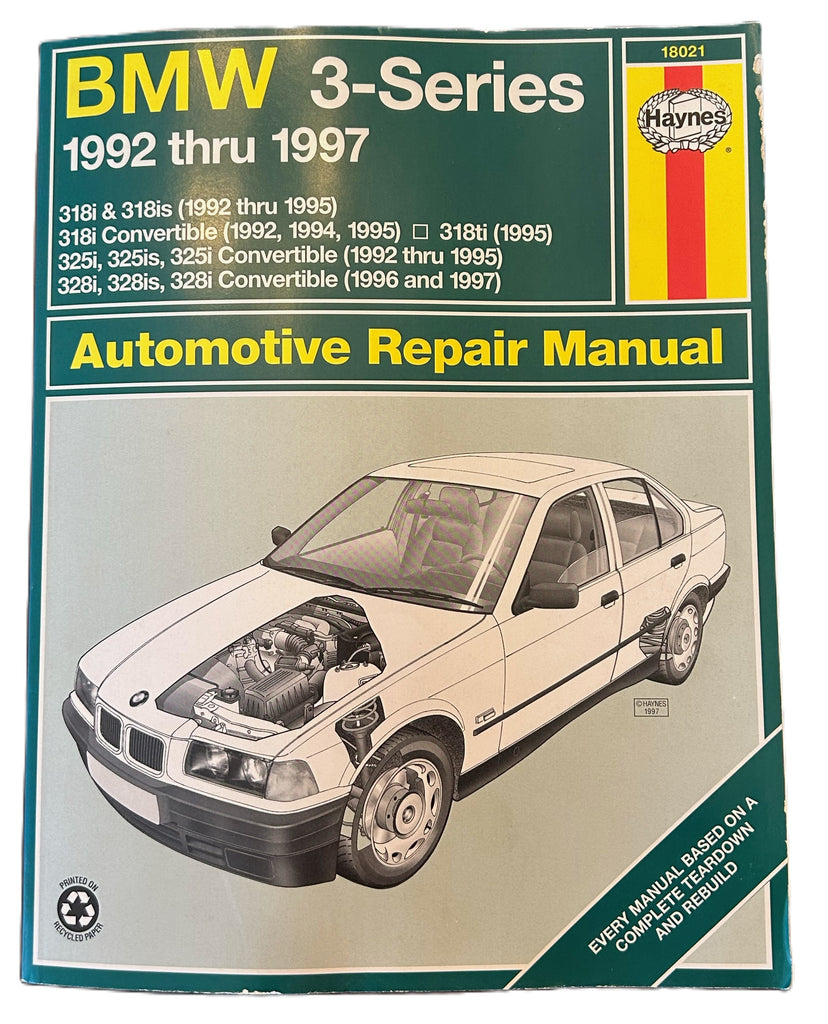 HAYNES WORKSHOP MANUAL 18021 BMW 3 SERIES 1992-1997