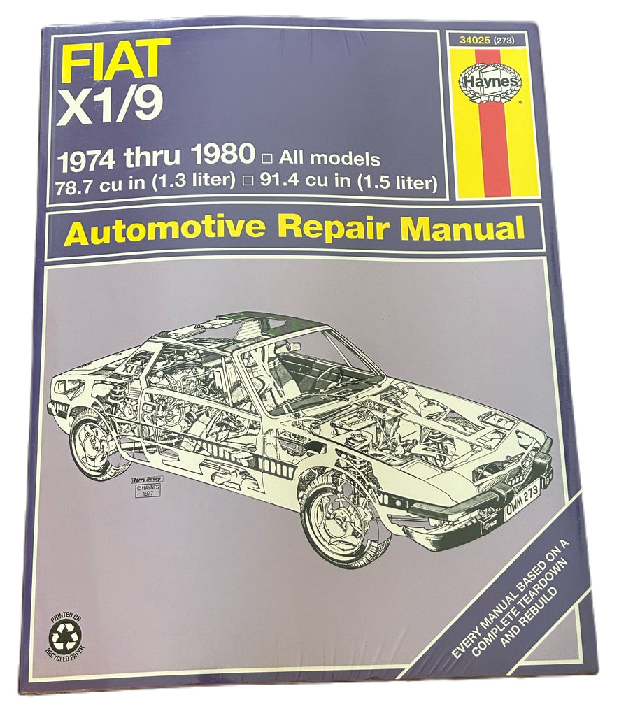 HAYNES NOS WORKSHOP MANUAL 34025 FIAT X19 1974-1980