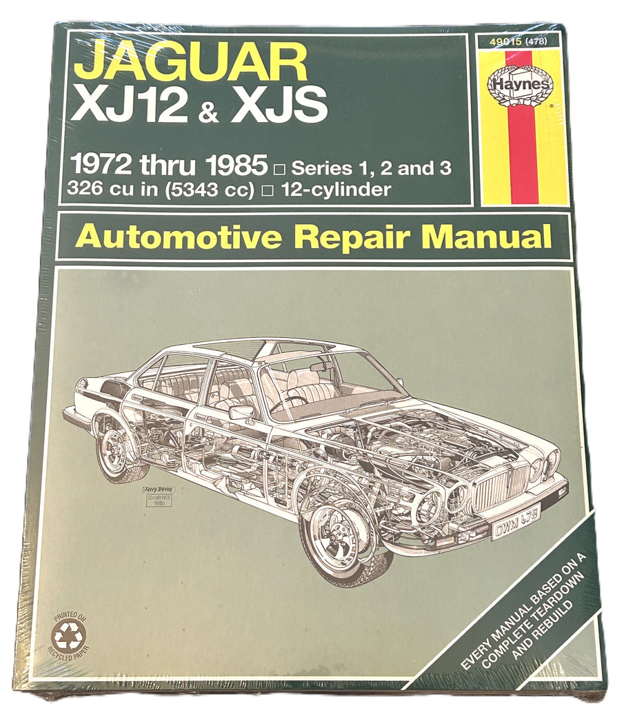 HAYNES WORKSHOP MANUAL 49015 JAGUAR XJ12 XJS 1972-1985