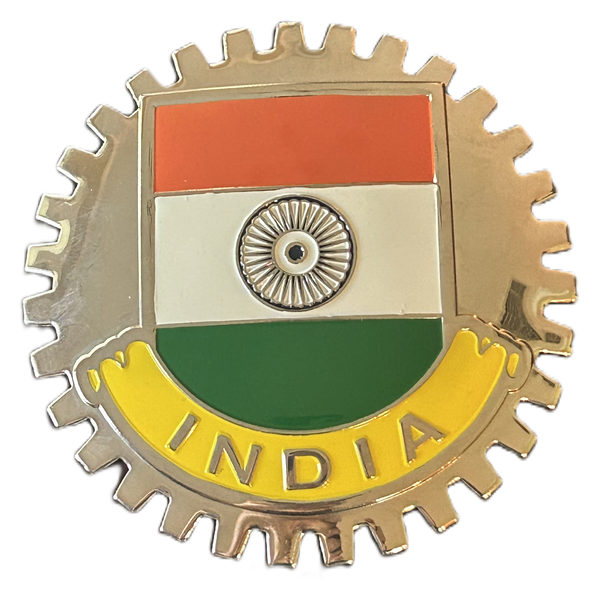 INDIAN FLAG CAR GRILLE BADGE - FLAG OF INDIA BADGE EMBLEM