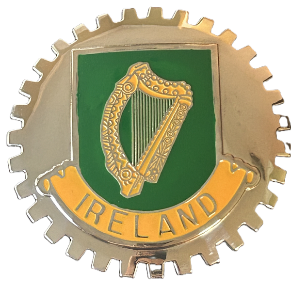 IRELAND CREST BADGE - IRISH COAT OF ARMS AUTOMOBILE GRILLE BADGE EMBLEM