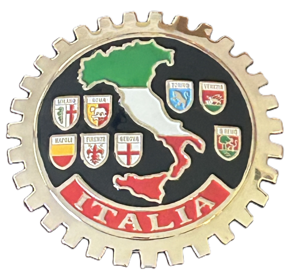 ITALIAN ITALIA CREST CAR GRILLE BADGE - ITALY COAT OF ARMS BADGE