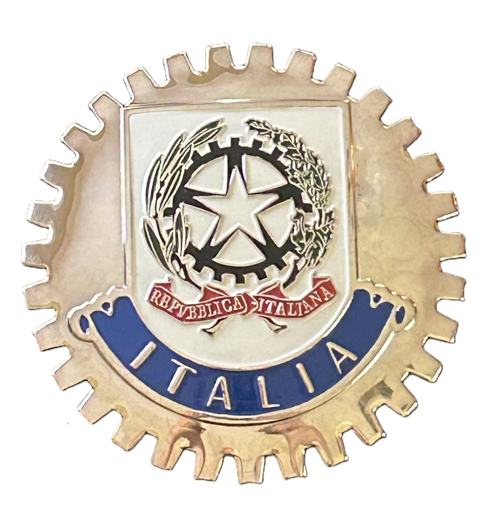 ITALIAN ITALIA CREST CAR GRILLE BADGE - ITALY COAT OF ARMS BADGE
