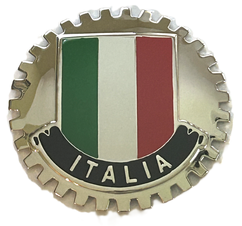 ITALIAN FLAG ITALY CAR GRILLE BADGE - ITALY AUTOMOBILE BADGE