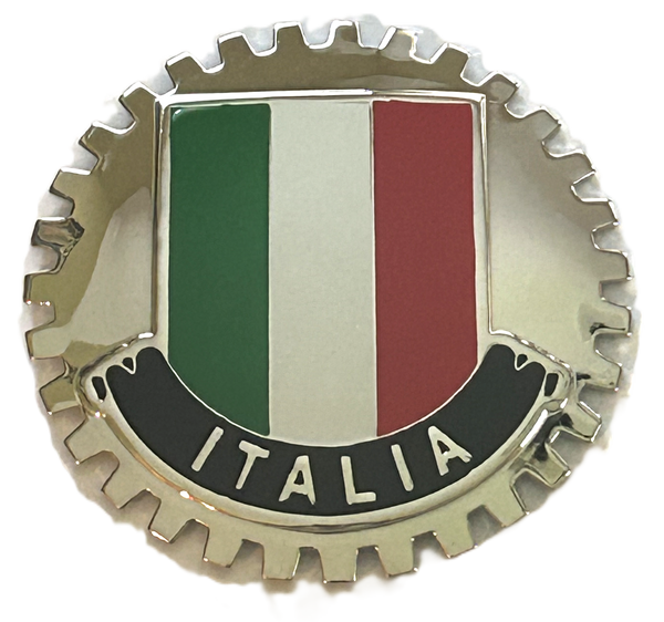 ITALIAN FLAG ITALY CAR GRILLE BADGE - ITALY AUTOMOBILE BADGE