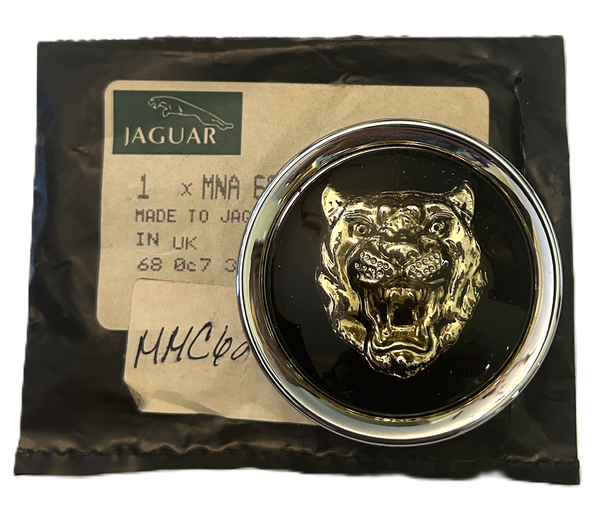 JAGUAR XJ 1988-2012 NOS WHEEL CENTER CAP MNA6249 BLACK/GOLD/SILVER