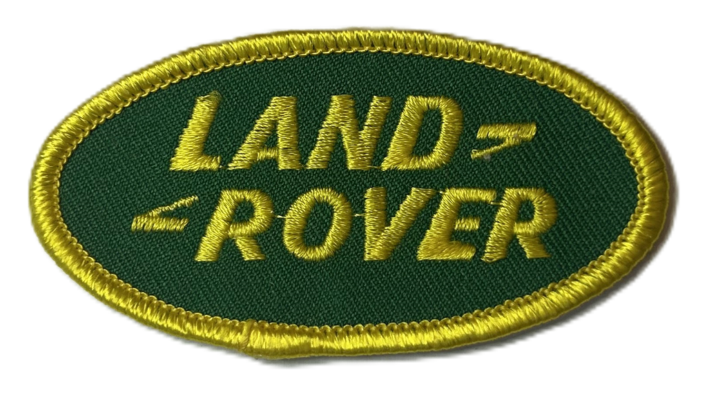 LAND ROVER EMBROIDERED PATCH GREEN AND YELLOW 3" X 2 5/8"