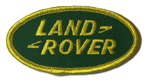 LAND ROVER EMBROIDERED PATCH GREEN AND YELLOW 3" X 2 5/8"