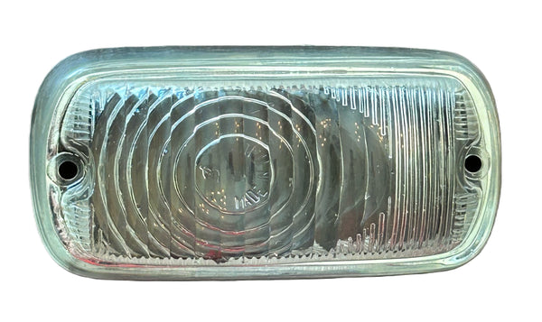 FRONT LH TURN SIGNAL LENS RENAULT DAUPHINE 1955-1960 CLEAR ITALIAN MADE