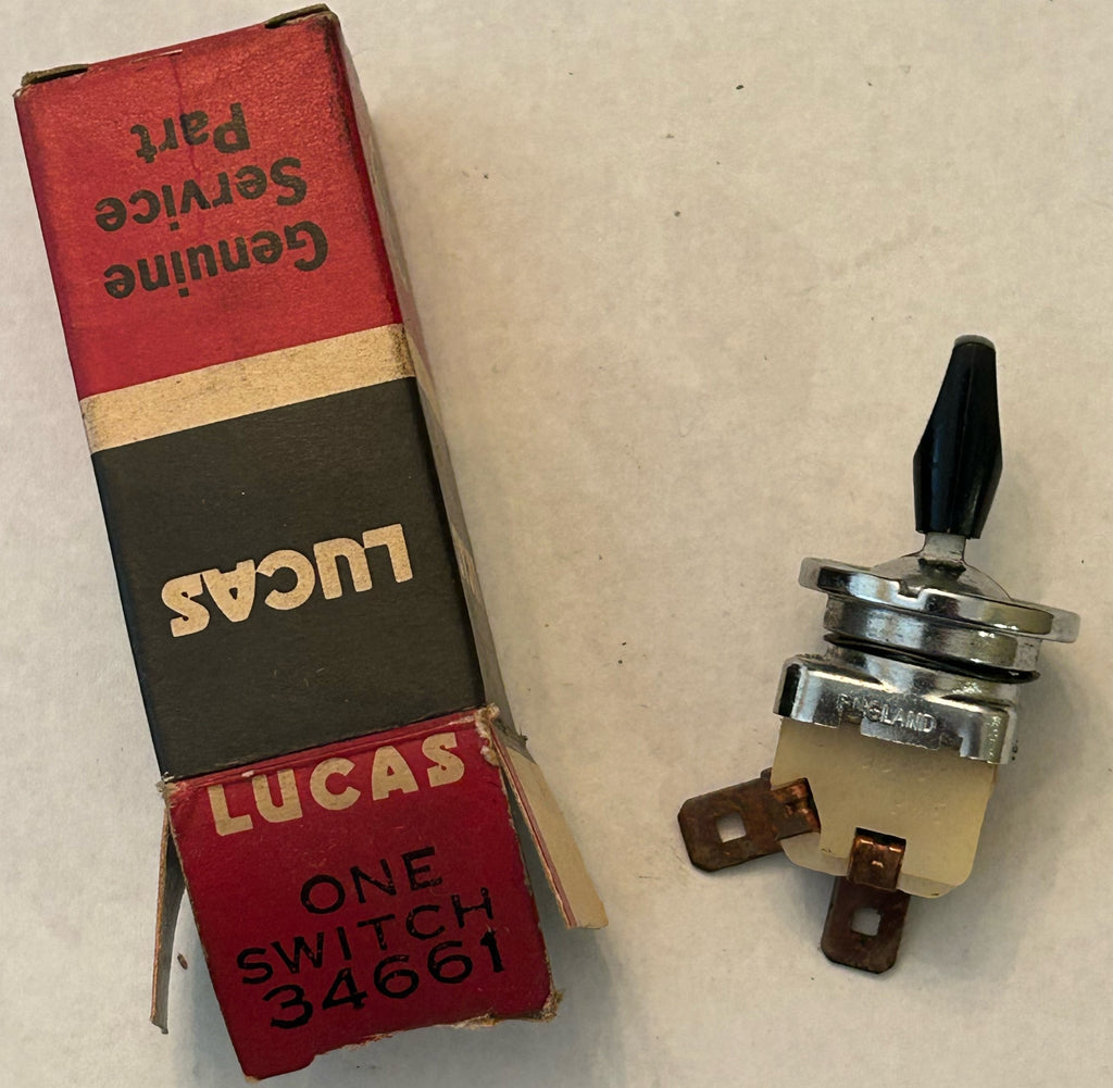 NOS LUCAS TOGGLE SWITCH 34661 BLACK LEVER MG TRIUMPH LAND ROVER LOTUS ETC