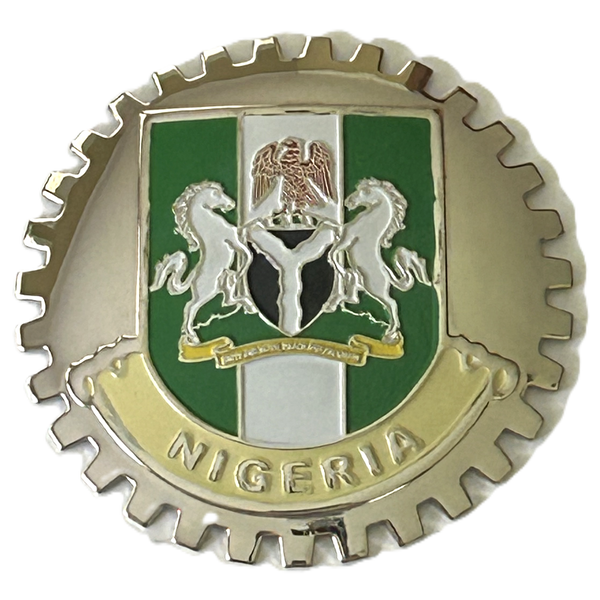 NIGERIA FLAG CAR GRILLE BADGE EMBLEM