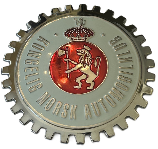 NORWEGIAN AUTOMOBILE CLUB GRILLE BADGE - KONGELIG NORSK AUTOMOBILKLUB NORWAY