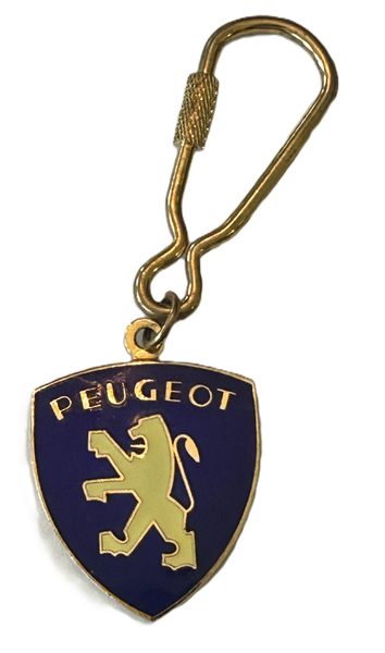 Peugeot Keychain Metal with Gold Fastener