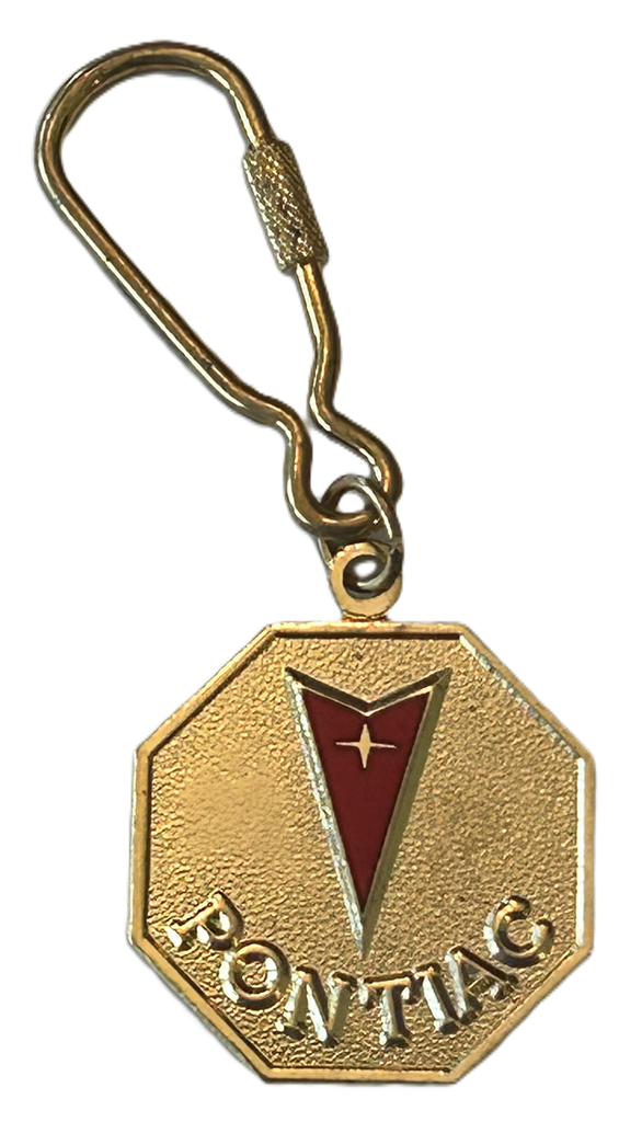 Pontiac Keychain Metal with Gold Fastener