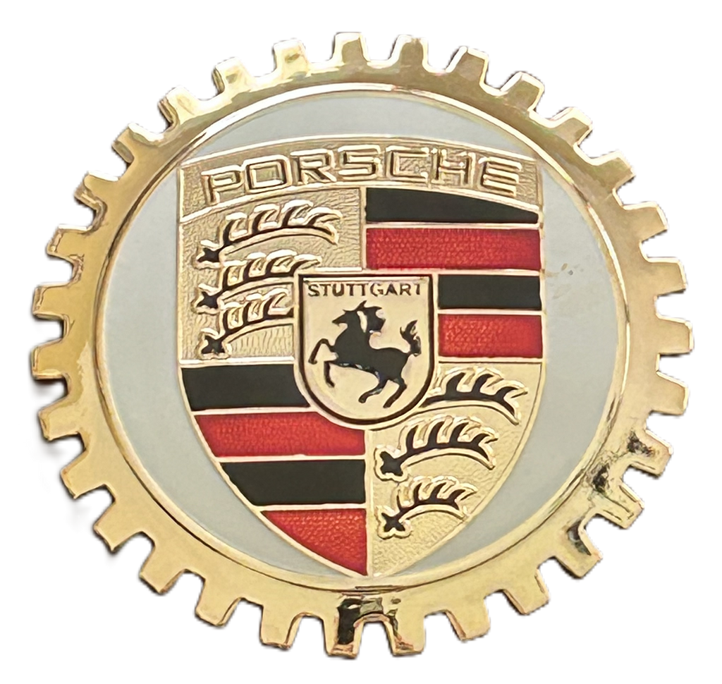 VINTAGE PORSCHE CAR GRILLE BADGE EMBLEM