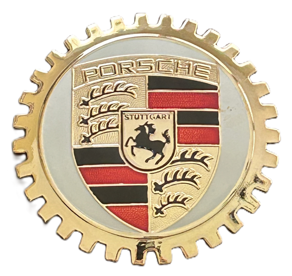 VINTAGE PORSCHE CAR GRILLE BADGE EMBLEM
