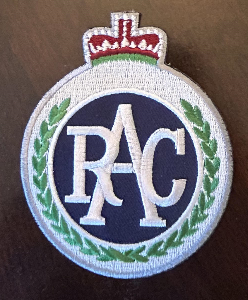 RAC Embroidered Patch for Cap or Jacket (Royal Auto Club) approximately 3 inches