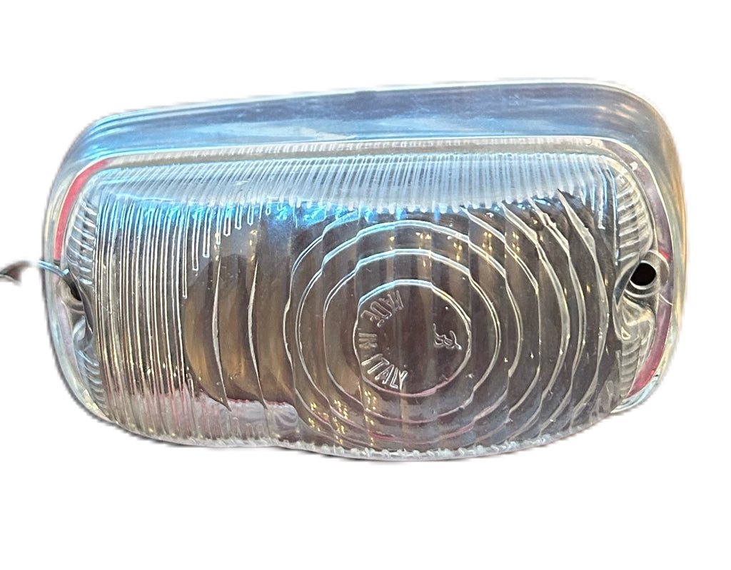 FRONT RH TURN SIGNAL LENS RENAULT DAUPHINE 1955-1960 CLEAR ITALIAN MADE