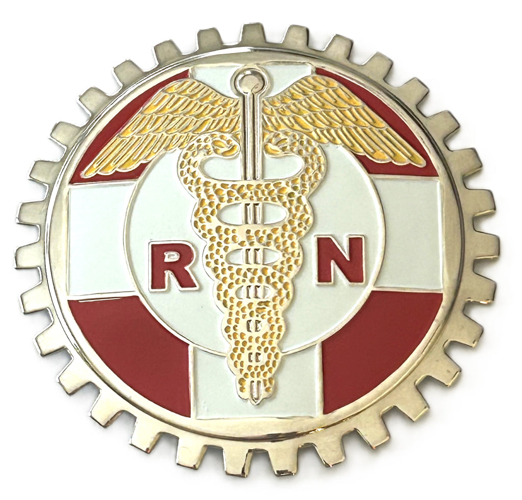 Rn Ract Badge RN REGISTERED NURSE BADGE CAR GRILLE EMBLEM – Classic Auto Spares - H.D ...
