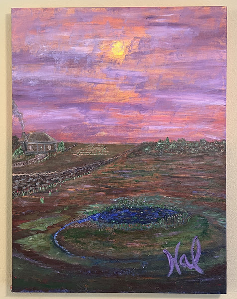 RUSTIC ROMANCE - ORIGINAL ACRYLIC PAINTING ARTWORK - UNIQUE 18"X24"X1.5"