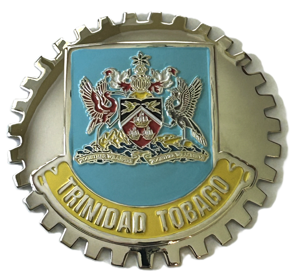 TRINIDAD AND TOBAGO COAT OF ARMS CREST CAR GRILLE BADGE EMBLEM