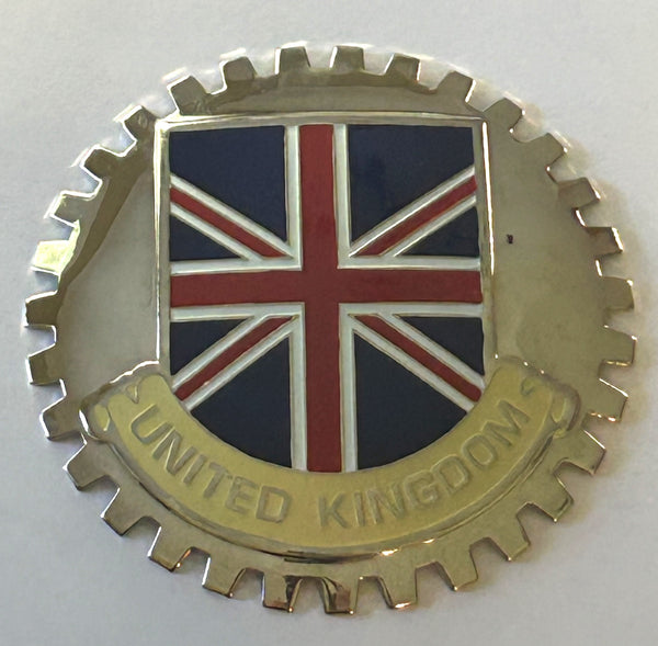 UNITED KINGDOM FLAG CAR GRILLE BADGE EMBLEM -  BRITISH UNION JACK FLAG