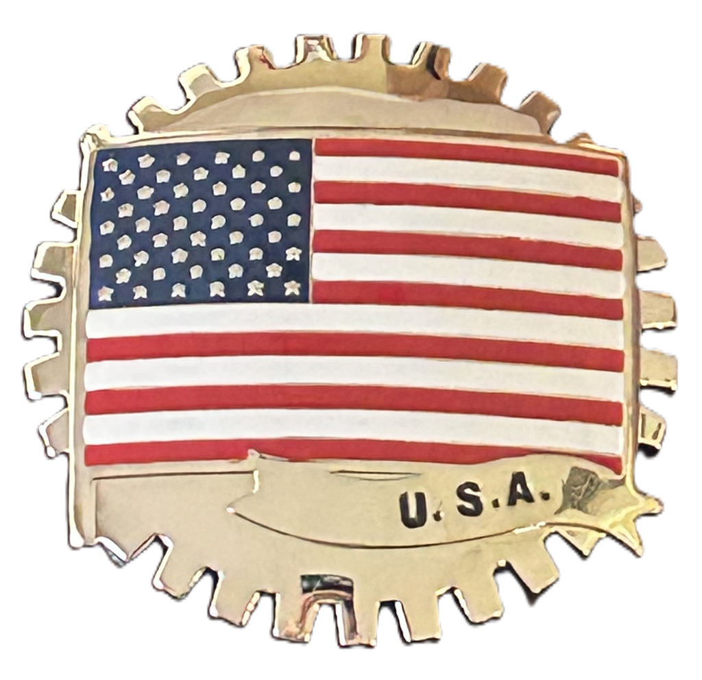 AMERICAN FLAG ( USA ) AUTOMOBILE GRILLE BADGE EMBLEM