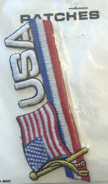 USA Flag Embroidered Patch for Cap or Jacket 4.5 X 1.5 INCHES