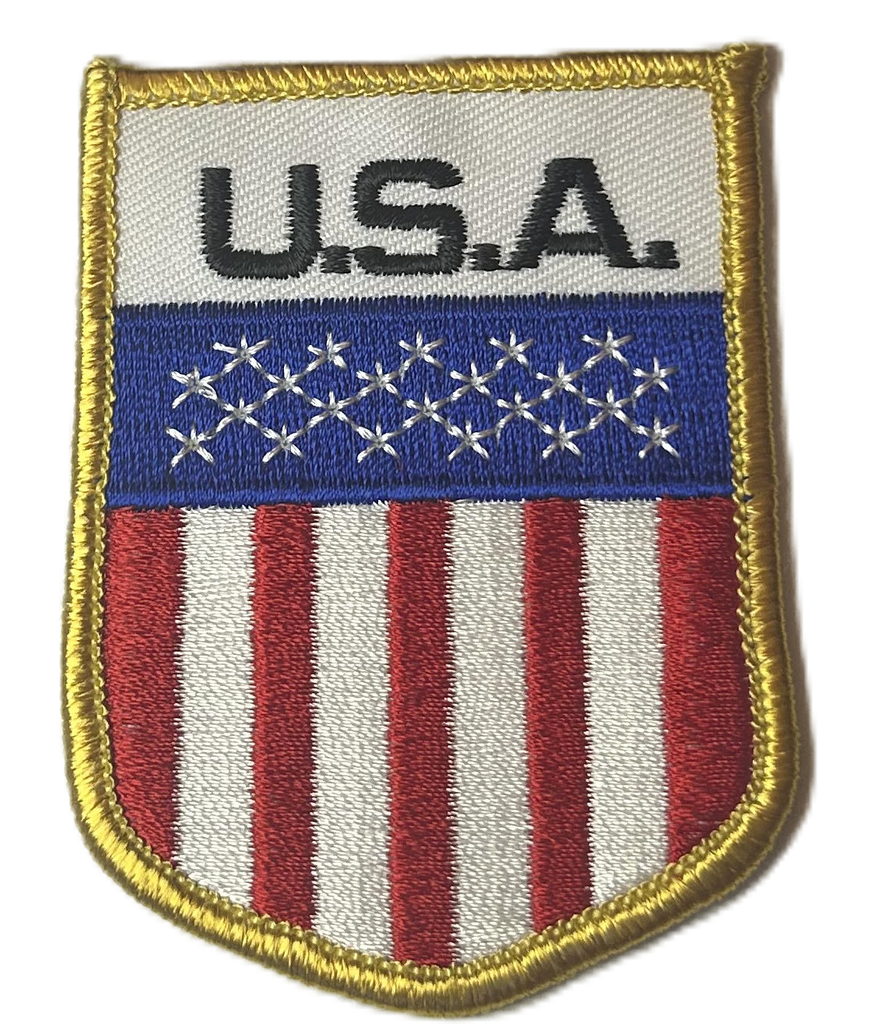 USA FLAG SHIELD Embroidered Patch for Cap or Jacket.