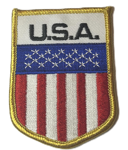 USA FLAG SHIELD Embroidered Patch for Cap or Jacket.