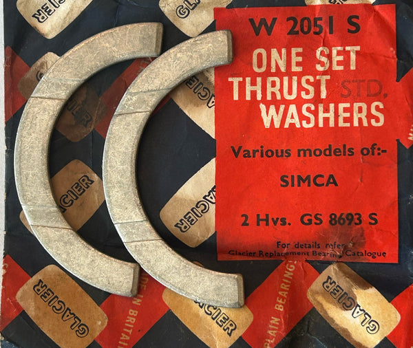 AE NOS THRUST WASHER SET (2) W2051 Standard Size Simca Renault DAF Volvo