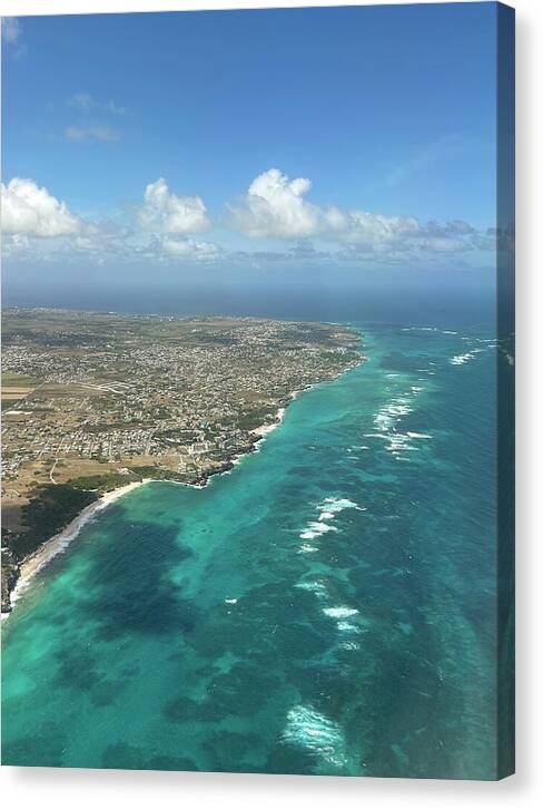 Aerial View of Caribbean Island Ocean - Canvas Print
