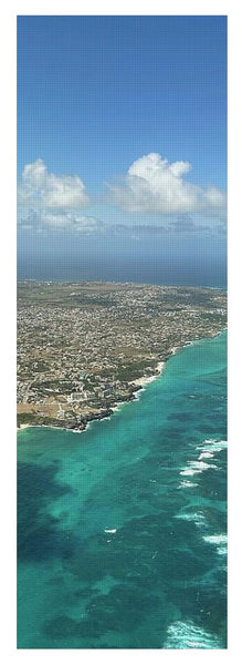 Aerial View of Caribbean Island Ocean - Yoga Mat